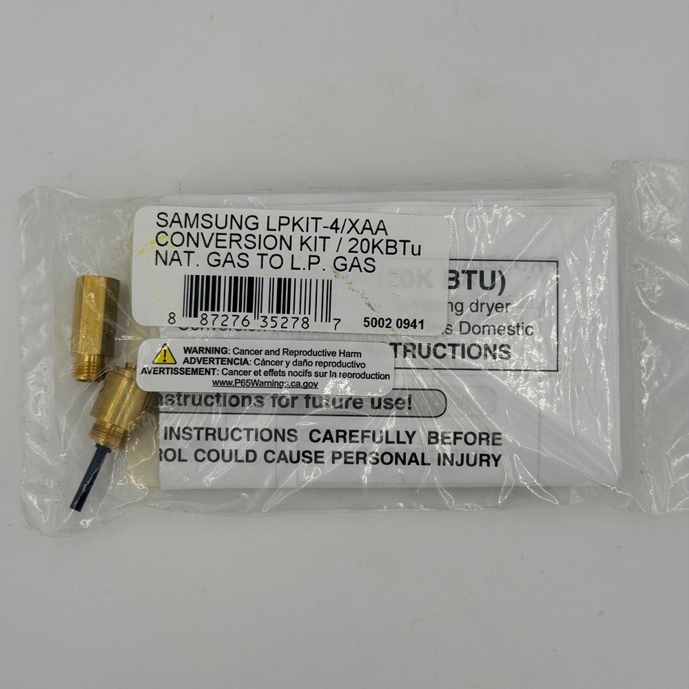 Samsung LP Conversion Kit Dryer N/A Brass New LPKIT-4/XAA 20KBTU Nat Gas to LP